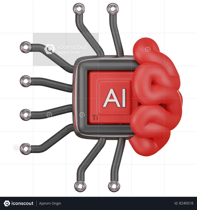 Ai Brain  3D Icon