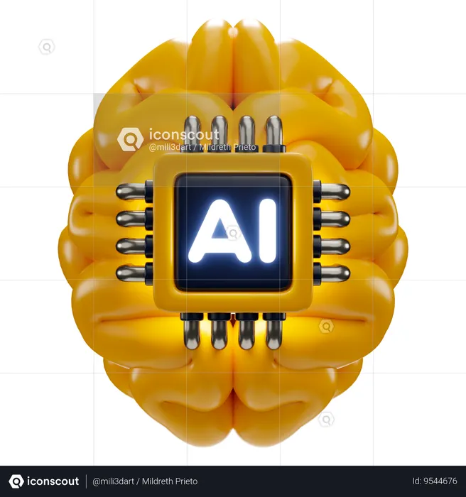 Ai Brain  3D Icon