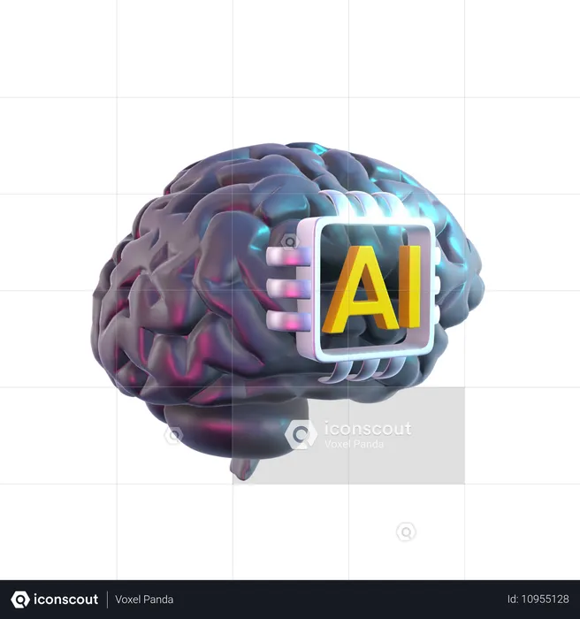 Ai Brain  3D Icon