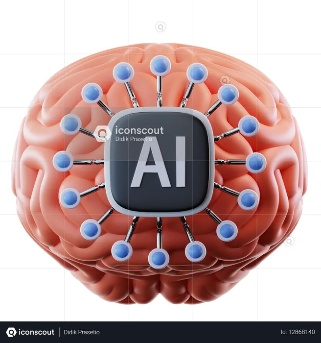 Ai Brain  3D Icon