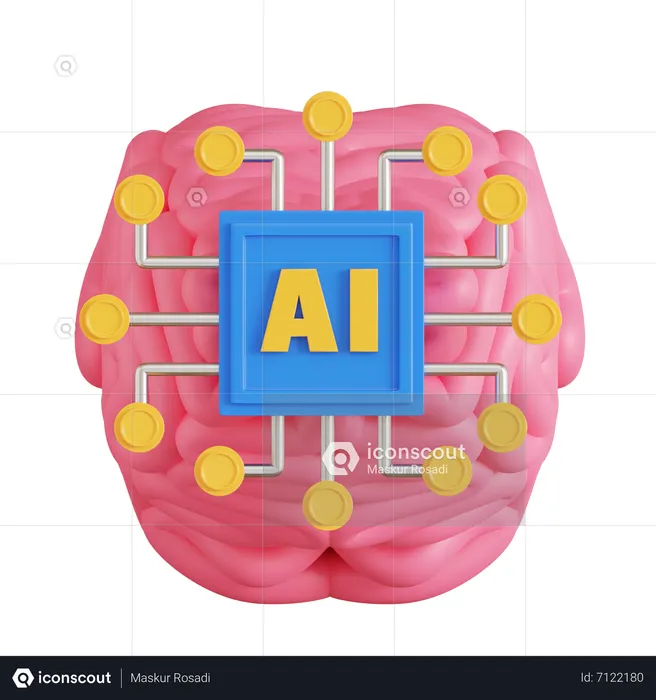 Ai Brain  3D Icon
