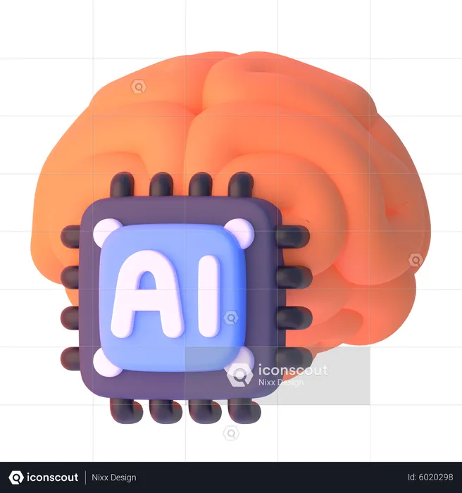Ai Brain  3D Icon