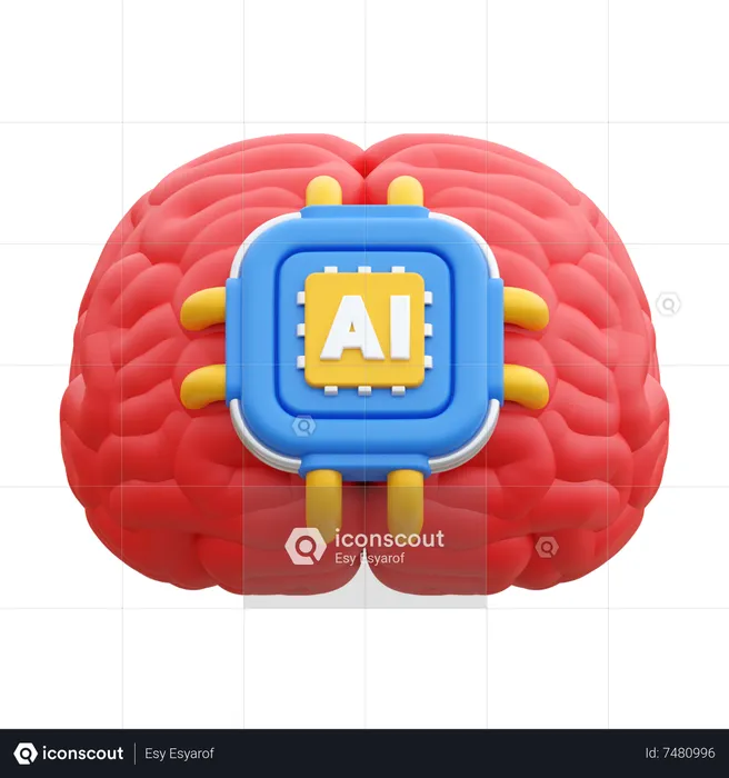 Ai-Gehirn  3D Icon