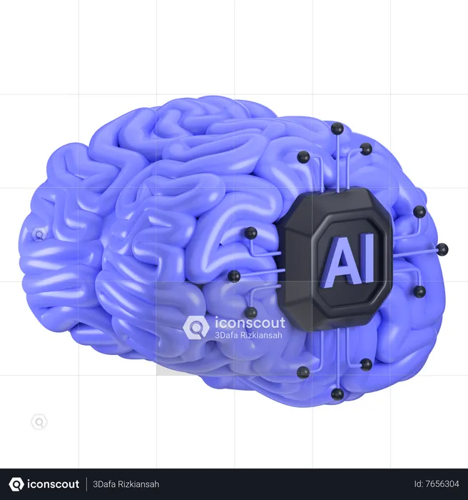 Ai Brain  3D Icon