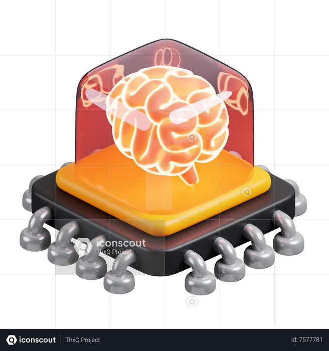 Ai brain chip  3D Icon