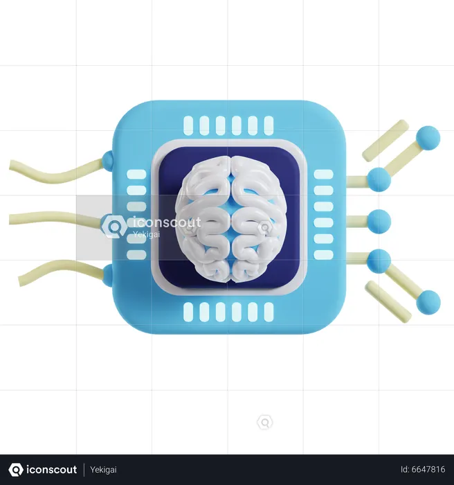 Ai Brain Circuit  3D Illustration