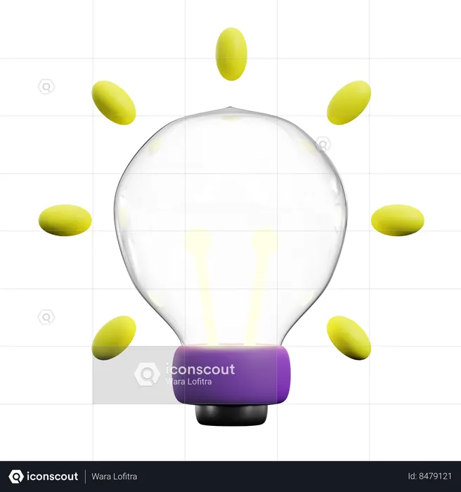 AI Bulb  3D Icon