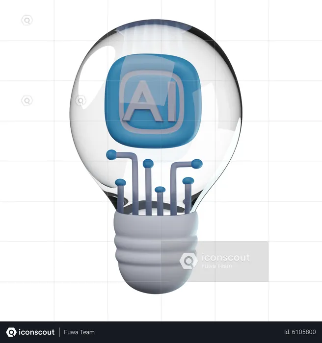 Ai Bulb  3D Icon