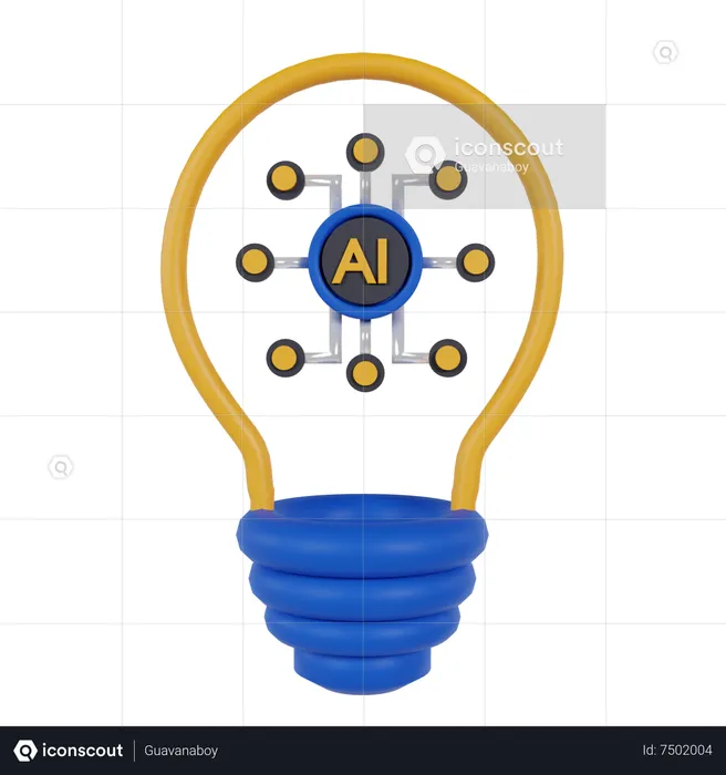 Ai Bulb  3D Icon