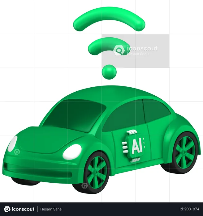 Ai Car  3D Icon