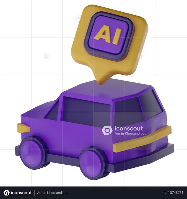 Ai car  3D Icon