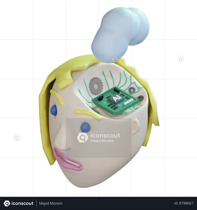 Tem chip cerebral  3D Icon