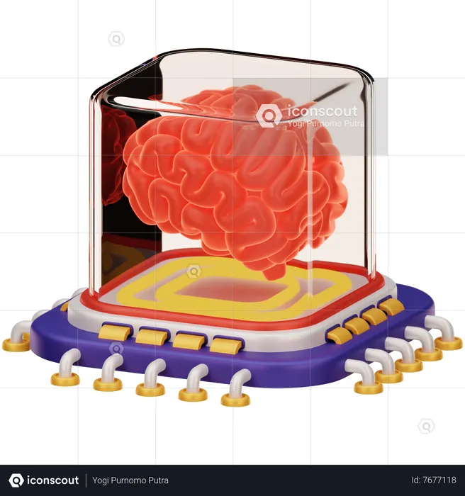 Tem chip cerebral  3D Icon