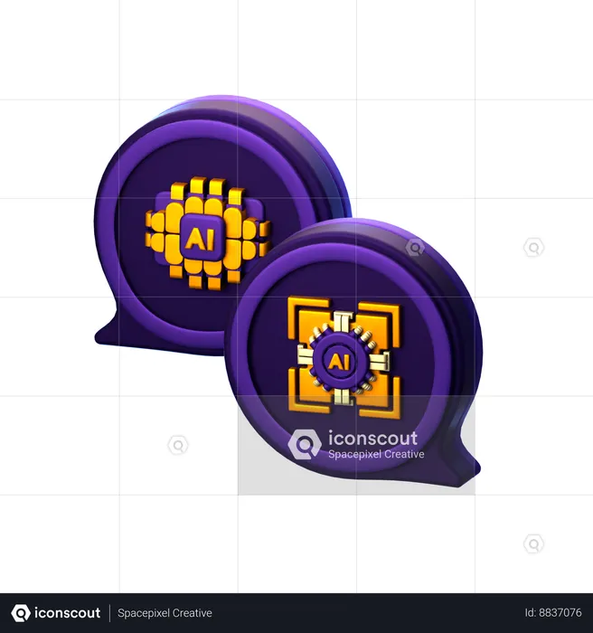 Chat de IA  3D Icon