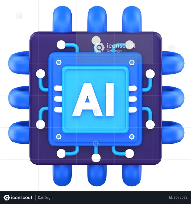 Ai chip  3D Icon