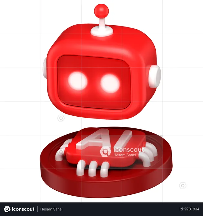 AI 칩  3D Icon