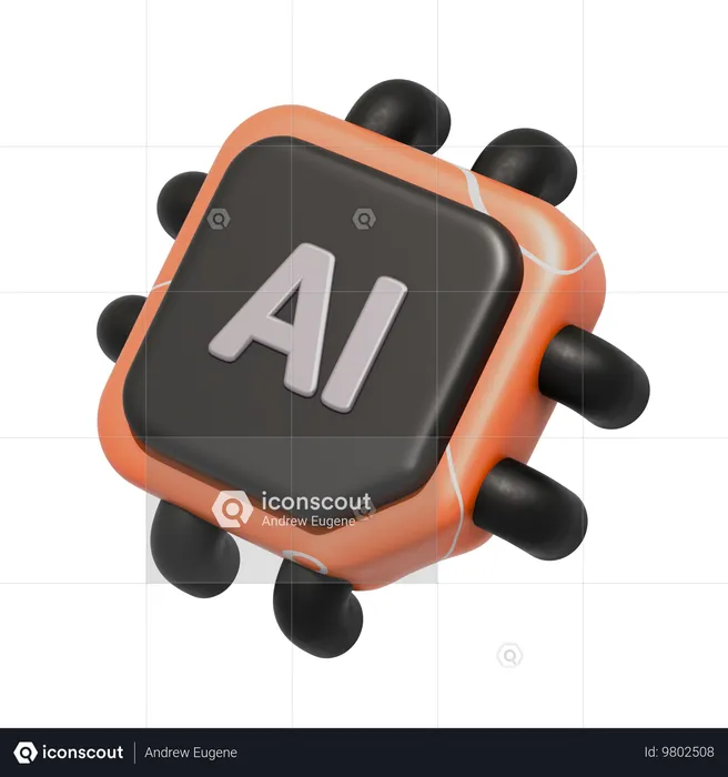 AI 칩  3D Icon