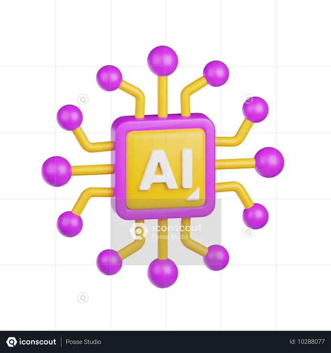 AI 칩  3D Icon