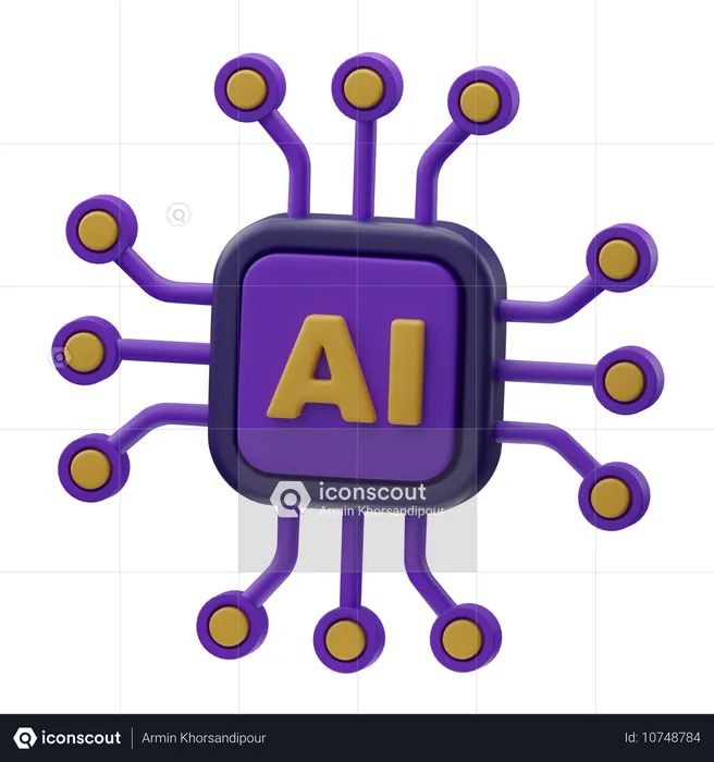 AI 칩  3D Icon