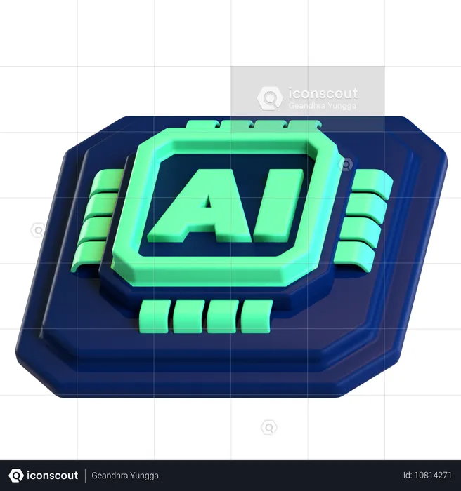 AI 칩  3D Icon