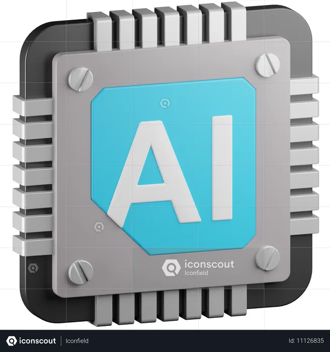 AI 칩  3D Icon