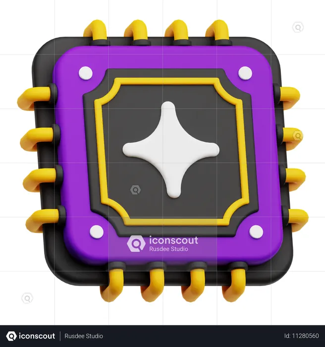 Ai chip  3D Icon