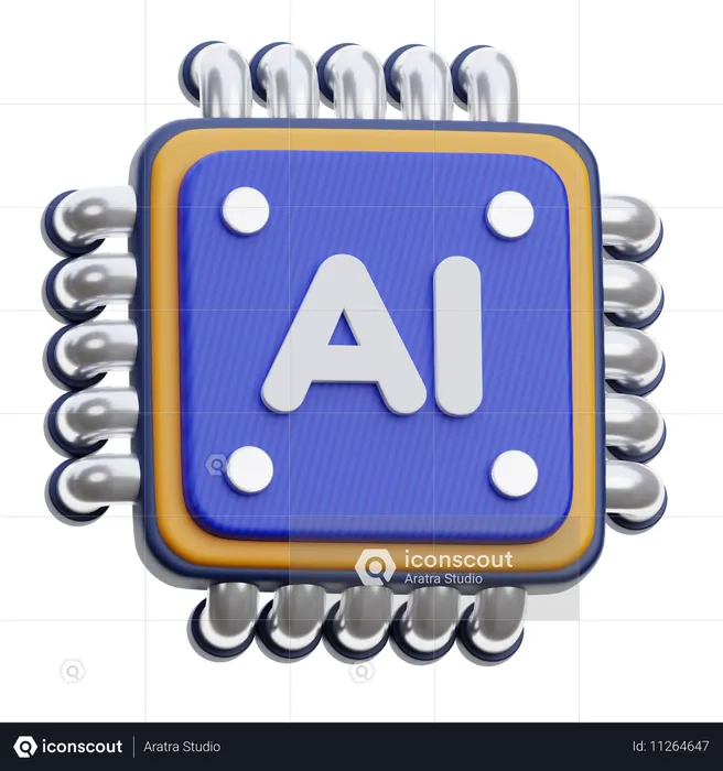 AI 칩  3D Icon