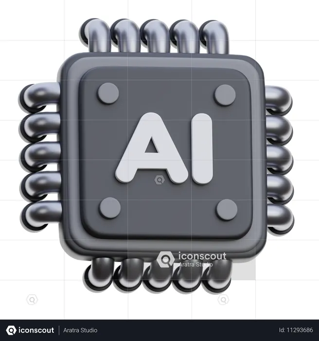 AI 칩  3D Icon