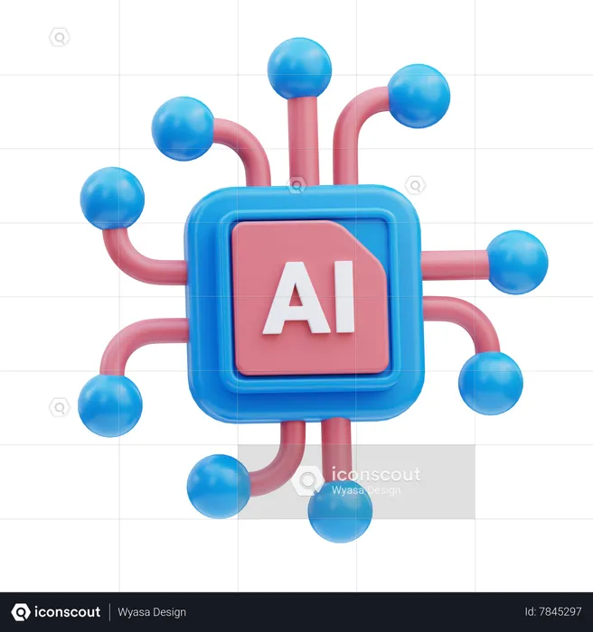 Ai Chip  3D Icon