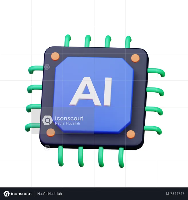 Ai Chip  3D Icon