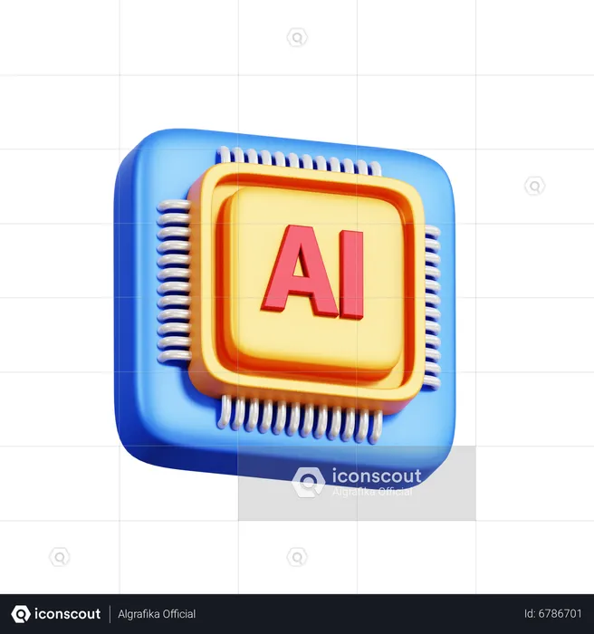 Ai Chip  3D Icon