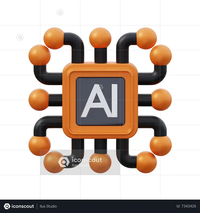 Ai Chip  3D Icon