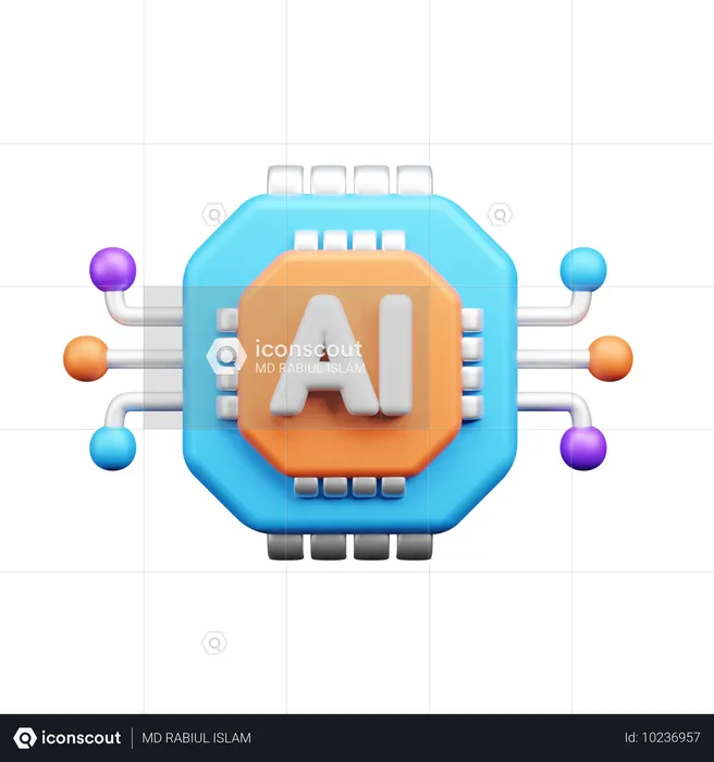 Ai Chip  3D Icon