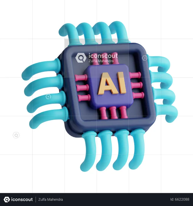 Ai Chip  3D Icon