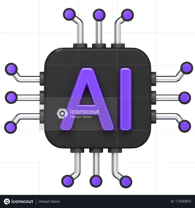 Ai Chip  3D Icon