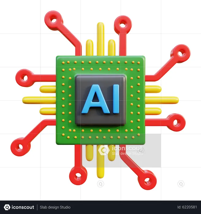 Ai Chip  3D Icon