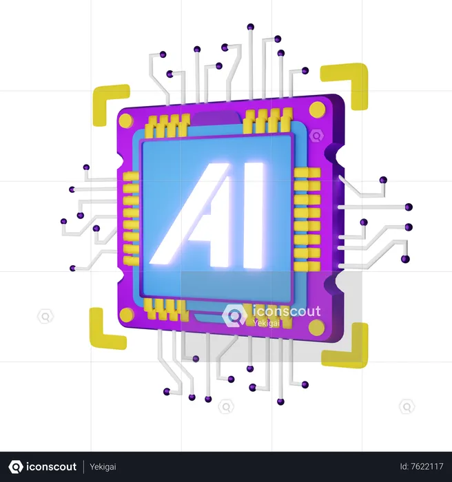 AI Chip  3D Icon