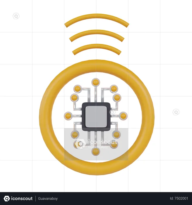 Ai Chip  3D Icon