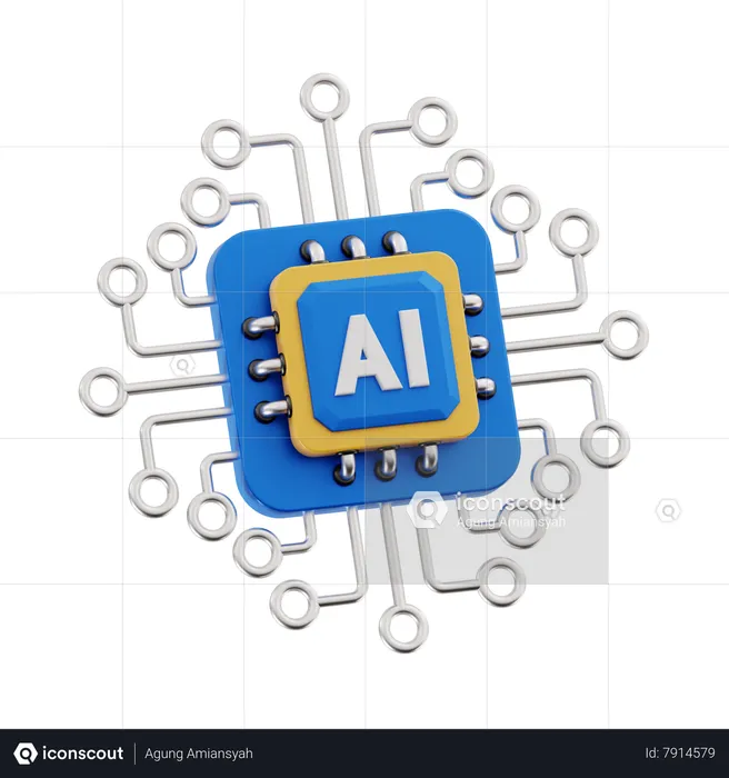 Ai Chip  3D Icon