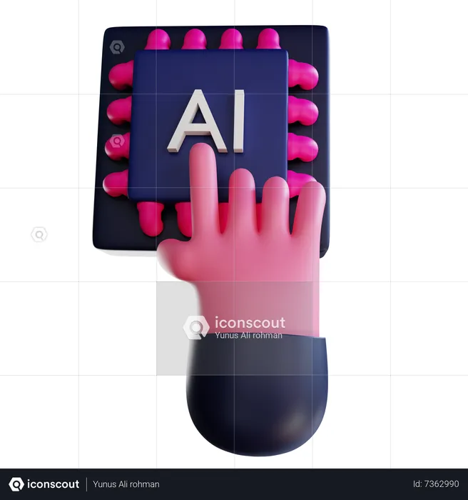 Ai Chip  3D Icon