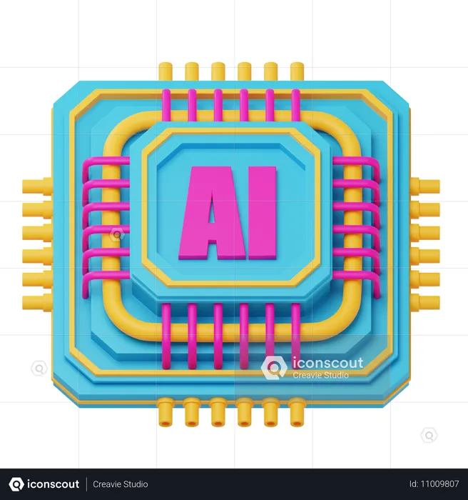 AI Chip  3D Icon