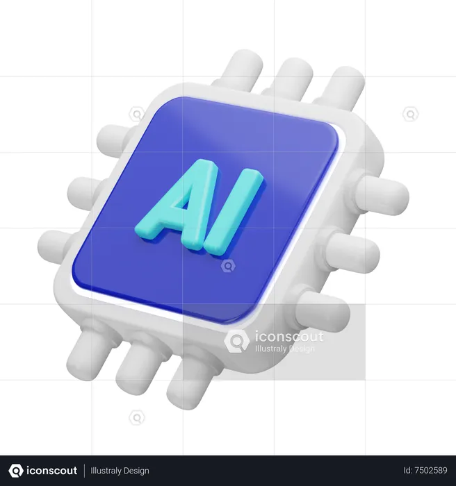 AI Chip  3D Icon