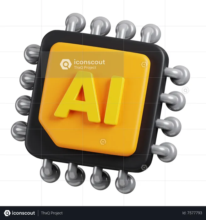 AI Chip  3D Icon