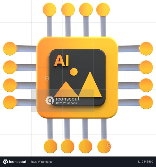 Ai Chip  3D Icon