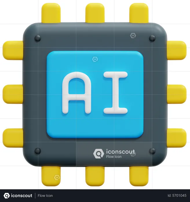 Ai Chip  3D Icon