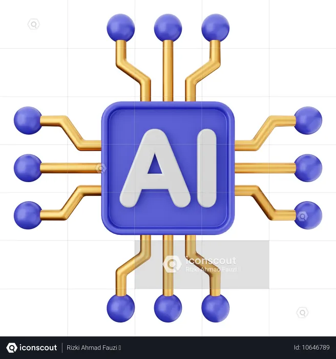 Ai Chip  3D Icon