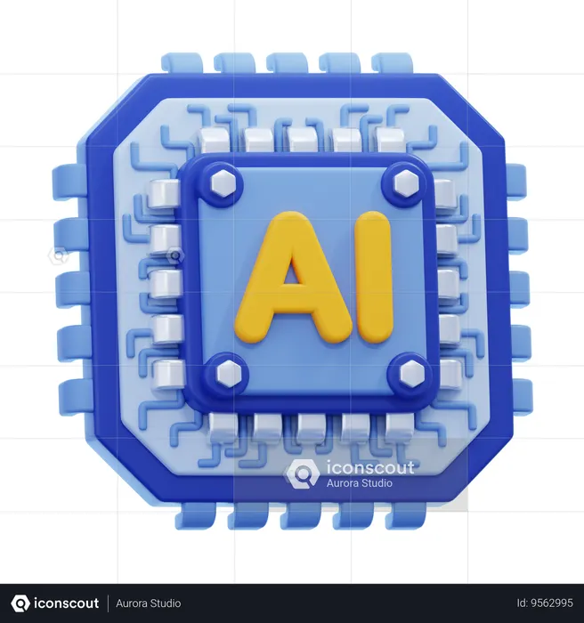 Ai Chip  3D Icon