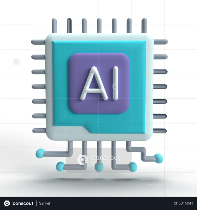 AI Chip  3D Icon