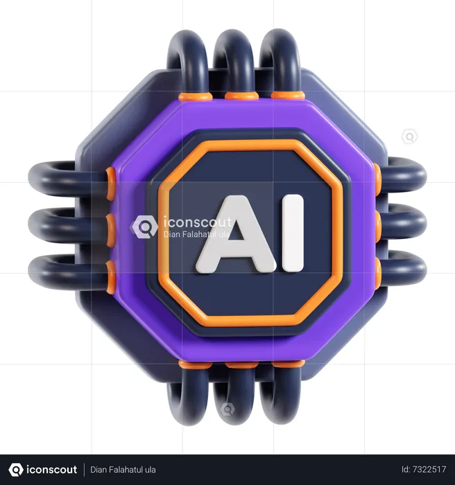 Ai chip  3D Icon