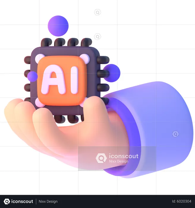 Ai Chip In Hand  3D Icon